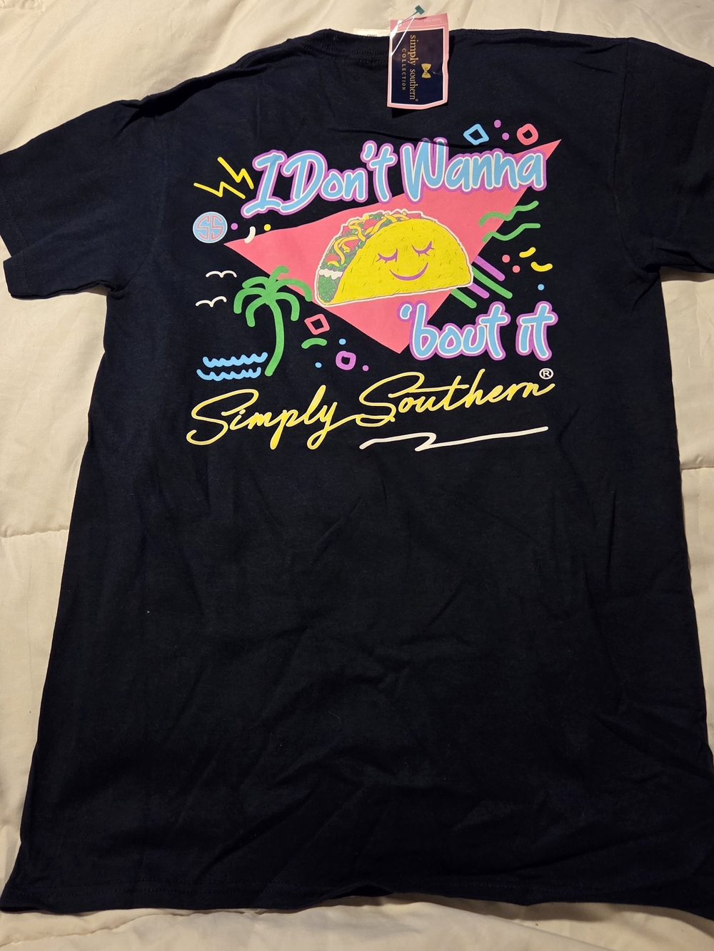 Simply Southern "I Don't Wanna 'Bout It" Taco Graphic Tee - Black